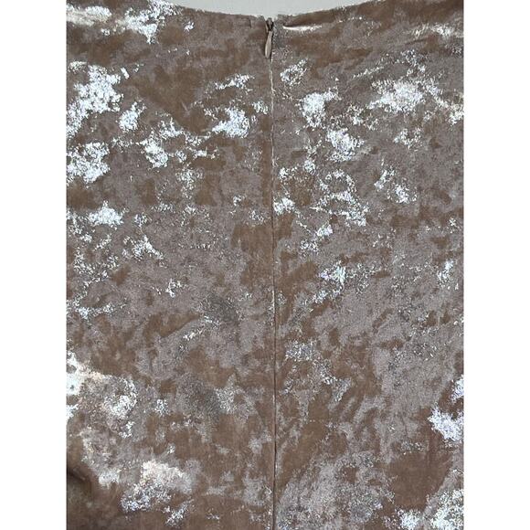 NWT Lulus Womens Size Med Tan Crushed Velvet Zip Back Long Sleeve Cocktail Dress - Picture 10 of 10